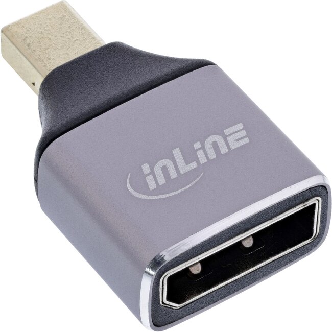 InLine Mini DisplayPort - DisplayPort adapter | DP1.4 (8K 60Hz) | HBR3 | aluminium