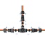 Delock Cable Connector T-shape with clamp connection 3 pin, IP68 waterproof, cable diameter 5 - 9 mm, incl. seal for 9 - 12 mm, tool-free black