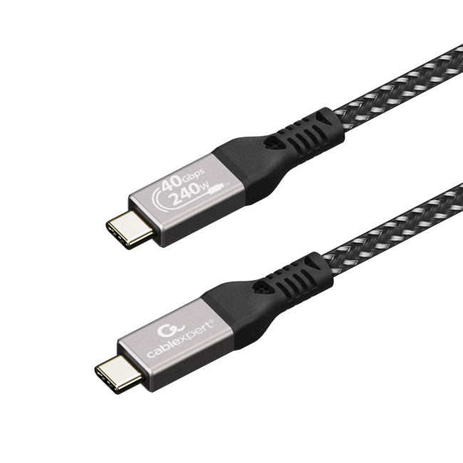 Premium USB4 Type-C laad- & datakabel, 40 Gbps, 240 W, 0.3 m