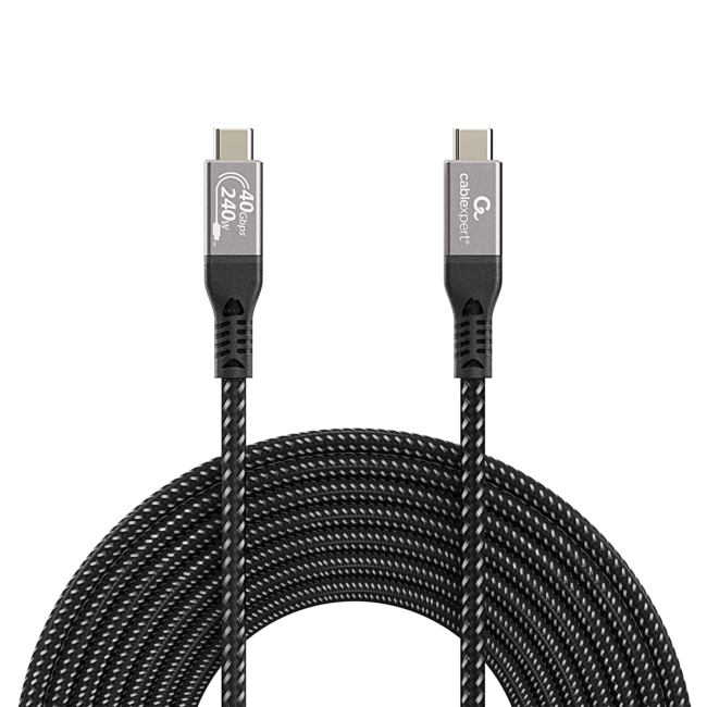 Premium USB4 Type-C laad- & datakabel, 40 Gbps, 240 W, 0.5 m
