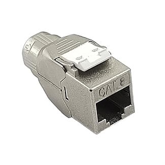 Roline ROLINE Cat.8 (Klasse I) Keystone, Super Slim, afgeschermd, zonder gereedschap te monteren, zilver