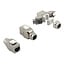ROLINE Cat.8 (Klasse I) Keystone, Super Slim, afgeschermd, zonder gereedschap te monteren, zilver