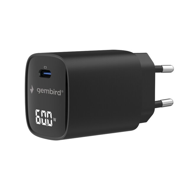 60 W USB Type-C snellader, LCD, zwart