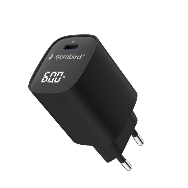 60 W USB Type-C snellader, LCD, zwart