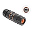 Delock Cable Connector RJ45 jack to RJ45 jack Cat.6A with M23.5 x 1.5 mm thread, short design, IP68 dust and waterproof