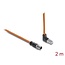Delock M12 Cable X-coded 8 pin male straight to RJ45 plug angled upwards S/FTP shielded 2 m orange