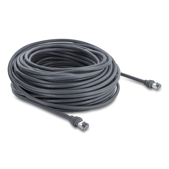 Delock RJ45 Patch Cable Cat.6 compatible with Starlink Gen3 - 20 m grey