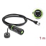 Delock Cable RJ45 plug to RJ45 jack Cat.6 for installation with M20 x 1.5 mm thread and housing compatible with Starlink IP68 dust and waterproof 1 m black