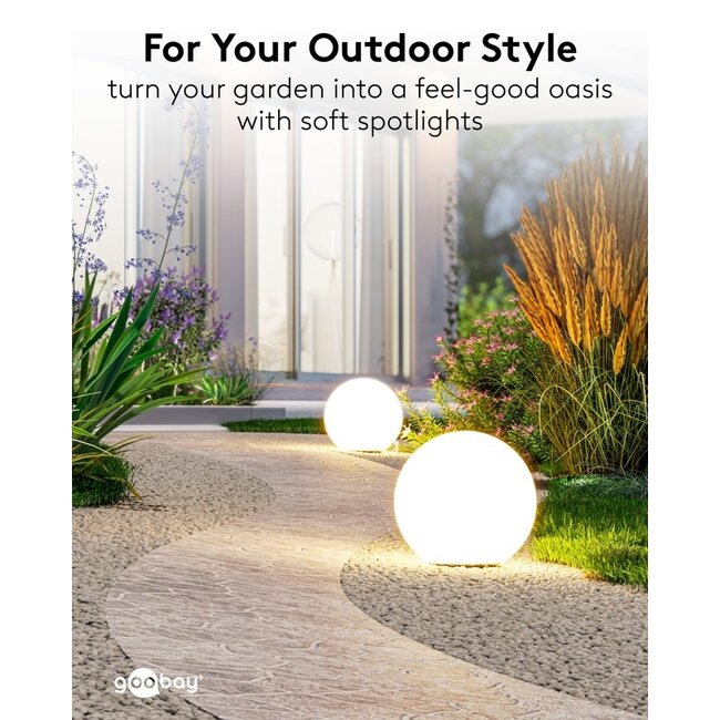Goobay LED Solar Decorative Light Globe, 35 cm, Size XL, RGBW
