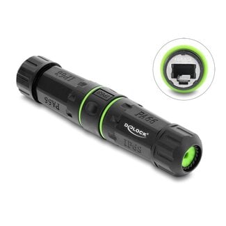 DeLOCK Delock Cable Connector RJ12 jack to RJ12 jack with M20 x 1.5 mm thread IP68 dust and waterproof