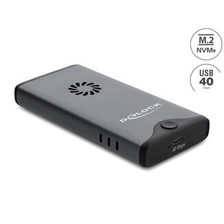 DeLOCK Delock USB Type-C™ 40 Gbps Enclosure for 1 x M.2 NVMe PCIe SSD with fan - tool free