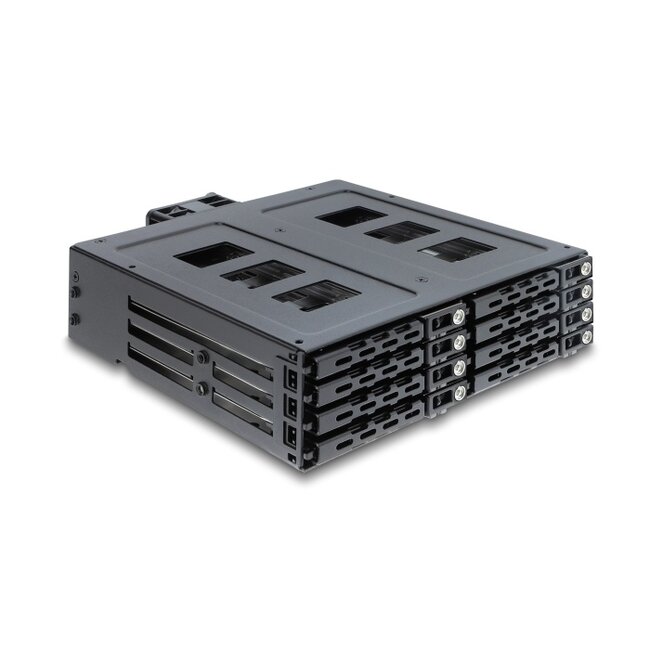 Delock 5.25″ Mobile Rack for 8 x 2.5″ SATA or SAS HDD / SSD with lock