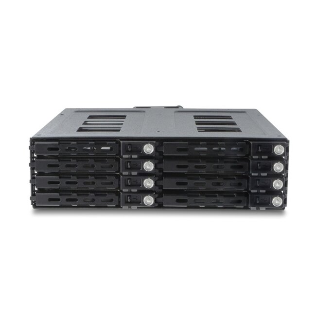 Delock 5.25″ Mobile Rack for 8 x 2.5″ SATA or SAS HDD / SSD with lock