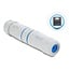Delock Cable Connector RJ45 jack to RJ45 jack Cat.6A with M23.5 x 1.5 mm thread IP68 dust and waterproof white