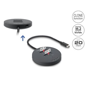 DeLOCK Delock USB 20 Gbps M.2 Docking Station for 2 x M.2 NVMe PCIe SSD with Clone function