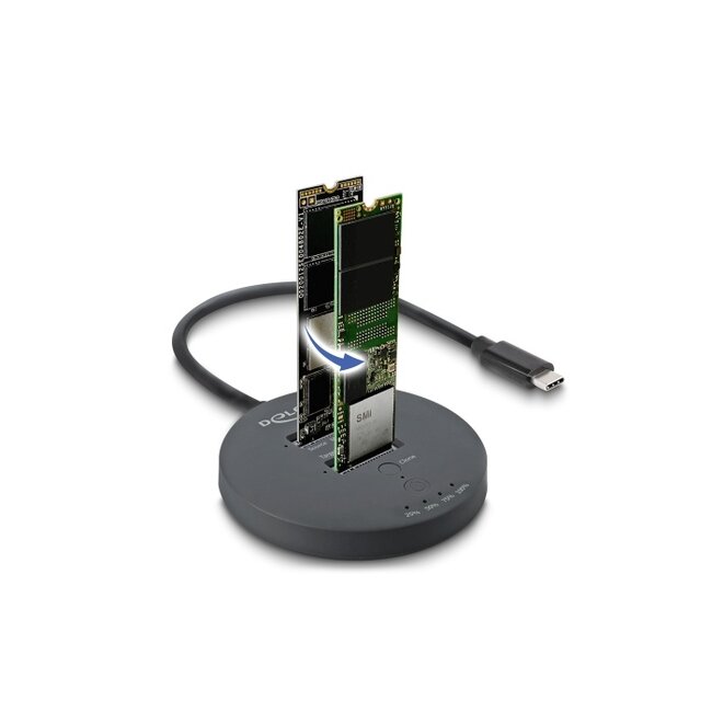 Delock USB 20 Gbps M.2 Docking Station for 2 x M.2 NVMe PCIe SSD with Clone function