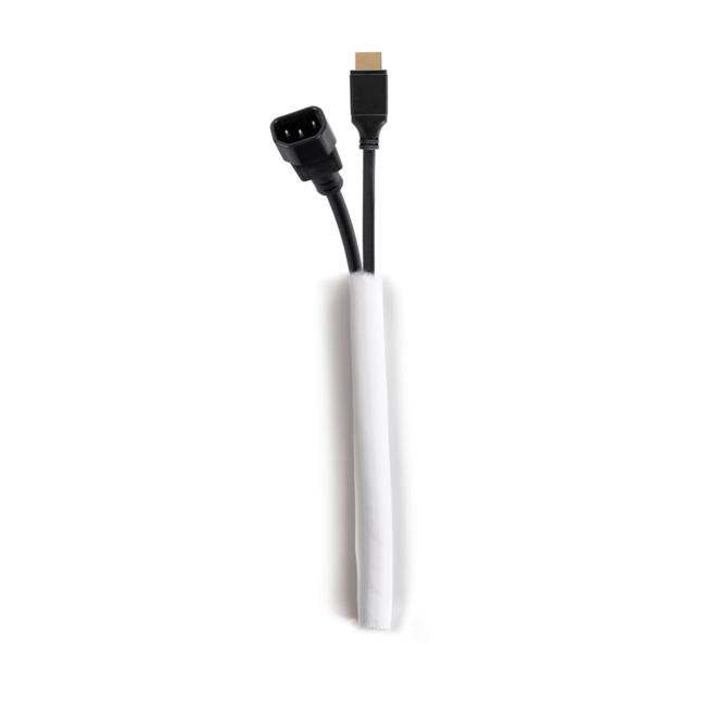 M Universal Cable Sock Self Wrapping 10mm White 25m