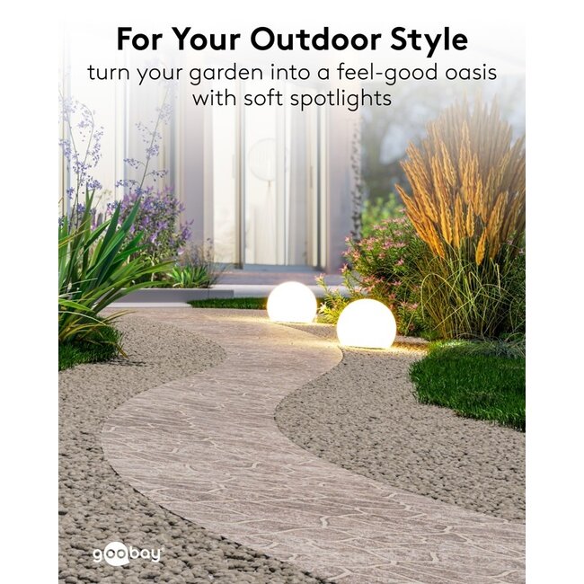 Goobay Set of 2 LED Solar Decorative Light Globe, 20 cm, Size M, RGBW