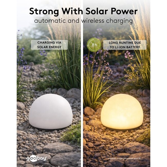 Goobay Set of 2 LED Solar Decorative Light Globe, 20 cm, Size M, RGBW