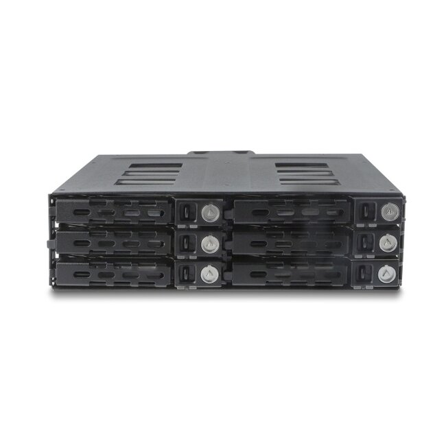 Delock 5.25″ Mobile Rack for 6 x 2.5″ SATA or SAS HDD / SSD with lock