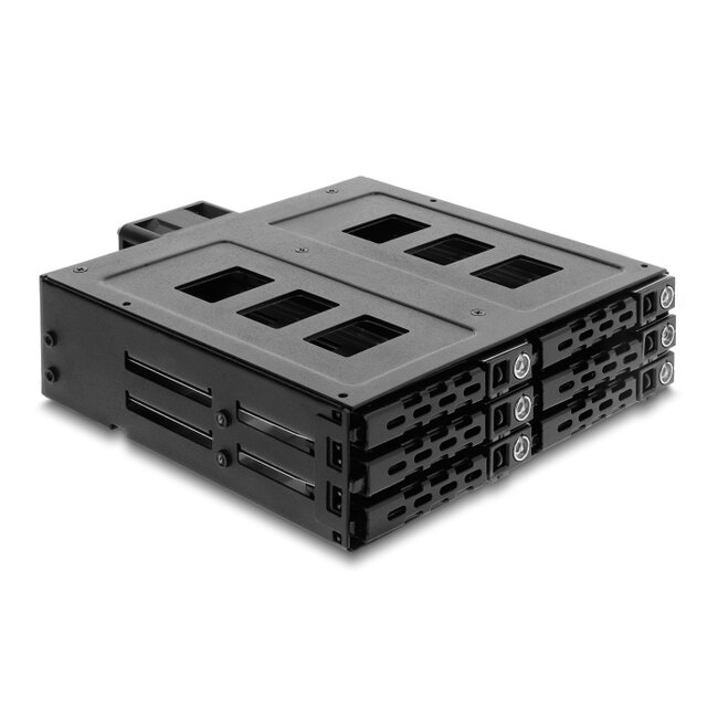 Delock 5.25″ Mobile Rack for 6 x 2.5″ SATA or SAS HDD / SSD with lock