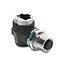 Delock M12 Adapter D-coded 4 pin female to RJ45 jack for built-in round 90° angled