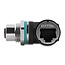 Delock M12 Adapter D-coded 4 pin female to RJ45 jack for built-in round 90° angled