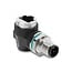Delock M12 Adapter D-coded 4 pin male to RJ45 jack for built-in round 90° angled