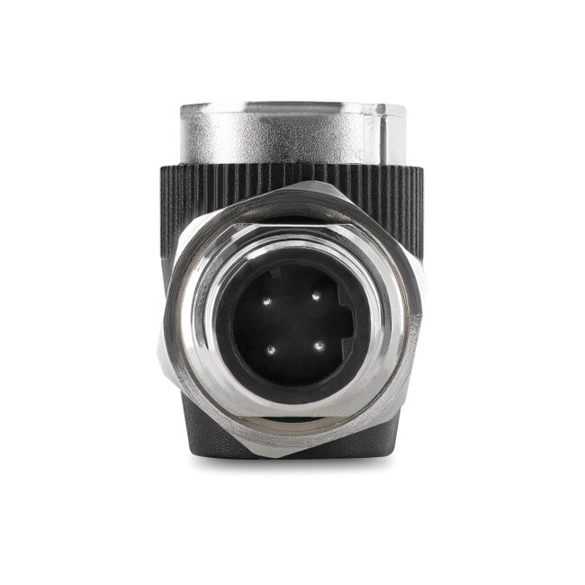 Delock M12 Adapter D-coded 4 pin male to RJ45 jack for built-in round 90° angled