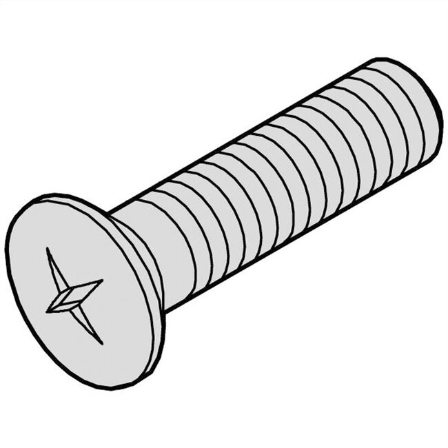 SCHROFF Verzonken schroef, verhoogd, kruisgleuf, M2,5x10 mm, staal verzinkt, zwart