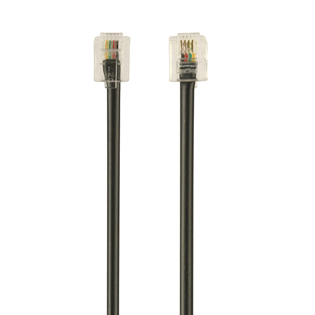 Telefoonkabel 6P4C (RJ11) zwart 2 meter