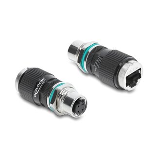 DeLOCK Delock M12 Adapter D-coded 4 pin female to RJ45 jack for built-in round straight