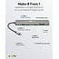 Goobay USB-C naar HDMI 4K 30Hz, USB-A, USB-C PD 100W, RJ45 en SD adapter | aluminium | 0,10 meter