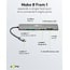 Goobay USB-C naar HDMI 4K 60Hz, USB-A, USB-C PD 100W, RJ45 en SD adapter | aluminium | 0,10 meter