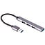 USB hub (USB-A) | 4x USB-A | USB2.0/USB3.0 | slim design | aluminium | 0,10 meter