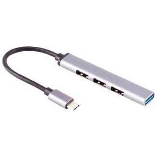 S-Impuls USB hub (USB-C) | 4x USB-A | USB2.0/USB3.0 | slim design | aluminium | 0,10 meter