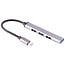 USB hub (USB-C) | 4x USB-A | USB2.0/USB3.0 | slim design | aluminium | 0,10 meter