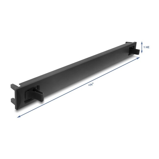 19 inch blindpaneel | toolfree (snap-in) | 1U | ABS | zwart