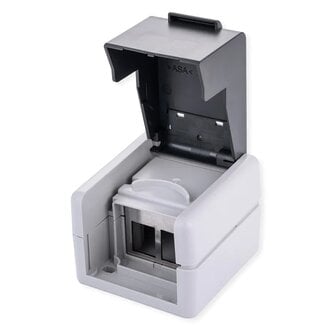 Value Wandcontactdoos | voor 2 Keystone modules | outdoor (IP44) | zwart/grijs