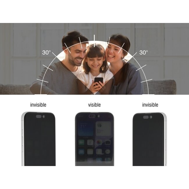 Delock Screen Protector Privacy Glass for iPhone 16 / Tempered-Glass Anti Spy 2 Ways privacy protection with easy installation tool