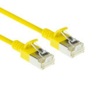 ACT ACT Gele 7 meter LSZH S/FTP CAT6A slimline patchkabel snagless met RJ45 connectoren
