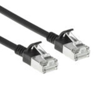 ACT ACT Zwarte 10 meter LSZH S/FTP CAT7 slimline patchkabel snagless met RJ45 connectoren