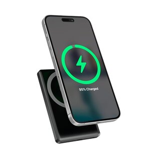 Gembird 15 W Magnetic wireless powerbank with LCD, 10000 mAh, black