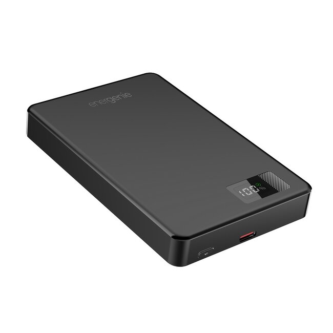 15 W Magnetic wireless powerbank with LCD, 10000 mAh, black
