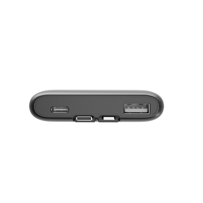 20 W Fast charging power bank with integrated cables, 10000 mAh, black