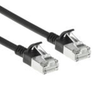 ACT ACT Zwarte 2 meter LSZH S/FTP CAT6A slimline patchkabel snagless met RJ45 connectoren