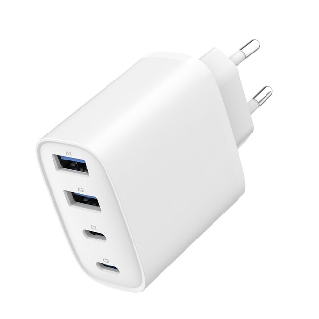 4-poorts 40 W GaN USB PowerDelivery snellader, wit