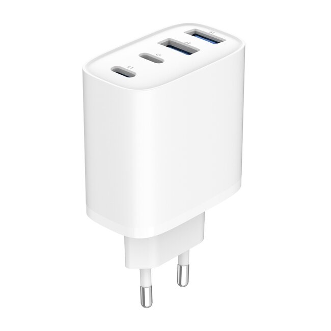 4-poorts 40 W GaN USB PowerDelivery snellader, wit