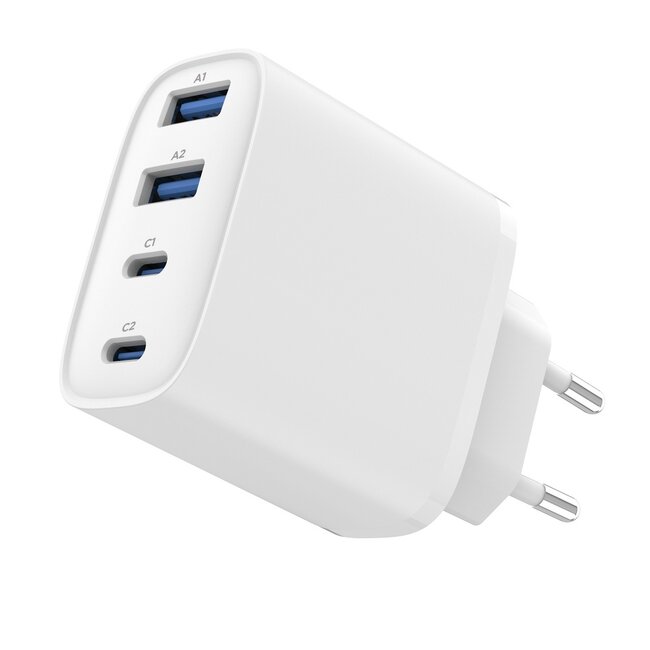 4-poorts 40 W GaN USB PowerDelivery snellader, wit