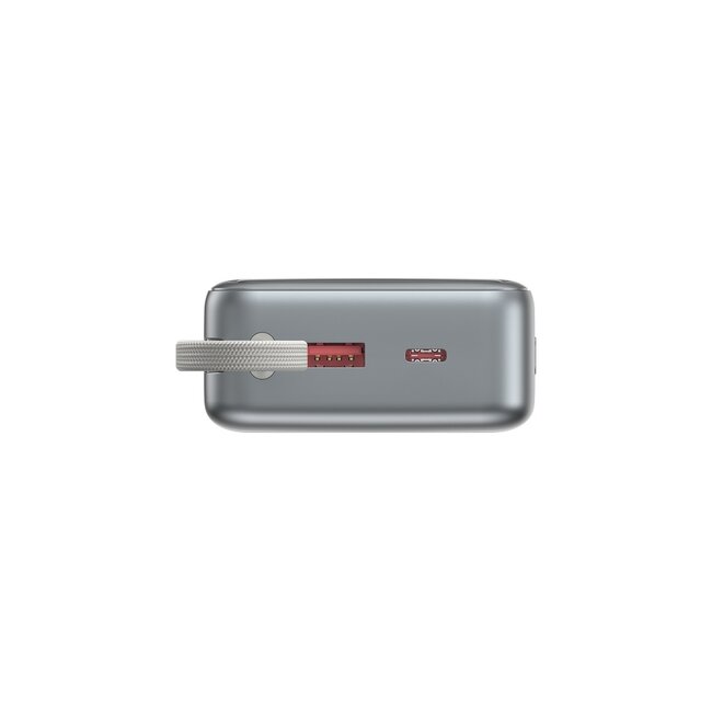 65 W Snelladende powerbank met geÃ¯ntegreerde kabels, 20000 mAh, zwart